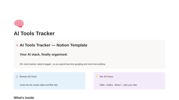 AI Tools Tracker - Notion Template