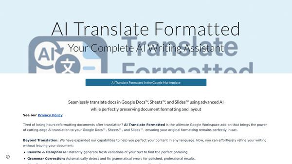 AI translation for Docs/Sheets/Slides