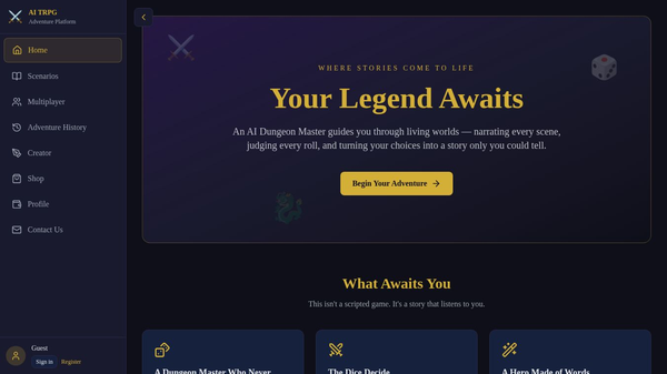 AI TRPG - AI powered TRPG website
