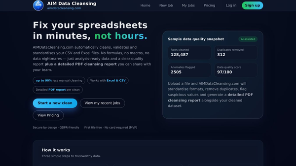 AIM Data Cleansing - AI Data Cleaning