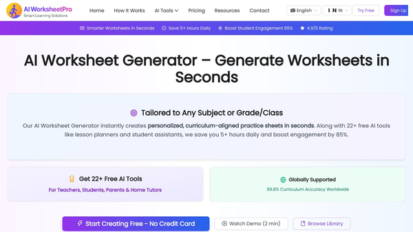 AIWorksheetPro – 22+ AI Study Tools