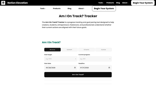 Am I On Track? Tracker