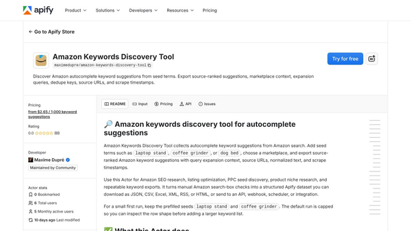 Amazon Keywords Discovery Tool