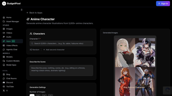 Anime Character Generator