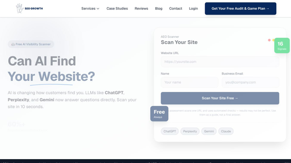Answer Engine Optimisation (AEO) Scanner