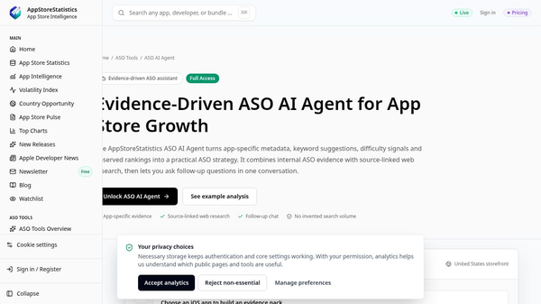 AppStoreStatistics ASO Agent