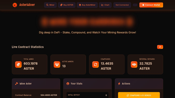 AsterMiner ⛏️ Mine to Earn on BSC