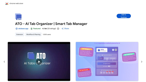 ATO - AI Tab Organizer | Tab Manager