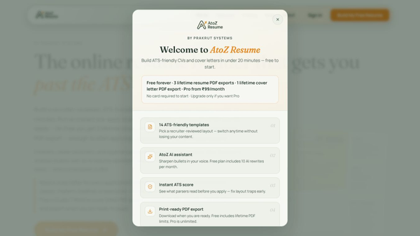 AtoZ Resume Builder