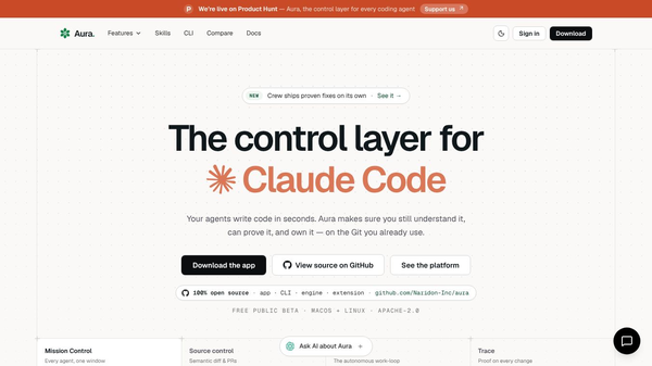 Aura: Agents + Git + Intent Open Source