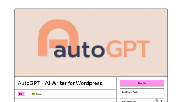 AutoGPT - AI Writer for Wordpress