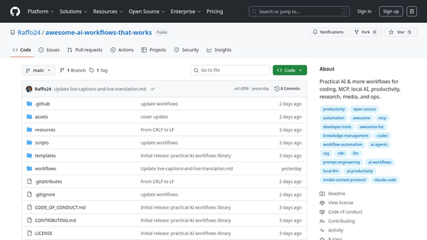 Awesome AI workflows that just work