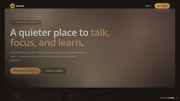 Axion6 — Calm communication and Learning