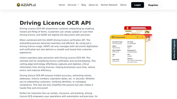 AZAPI Driving Licence OCR API