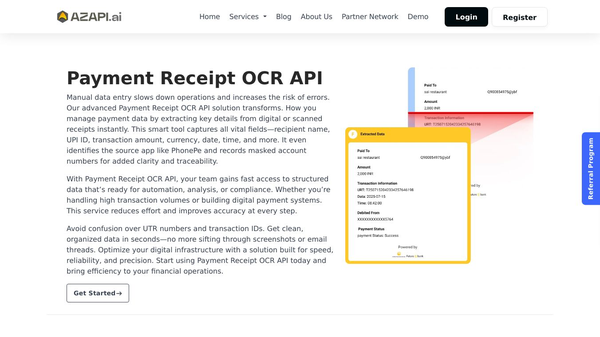 AZAPI Payment Receipt OCR API