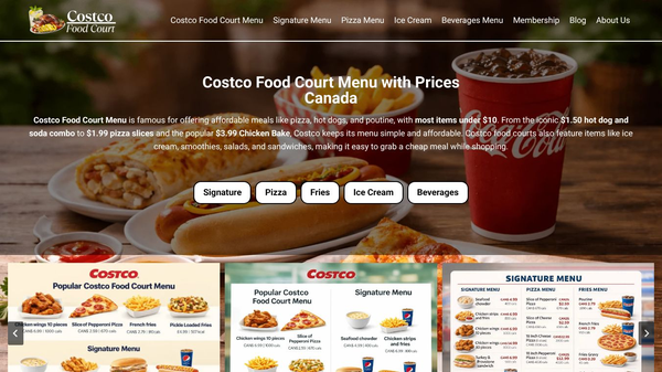 BEST Costco Menu Food Court Signs