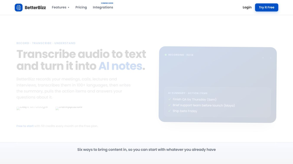 BetterBizz AI notes & Meeting