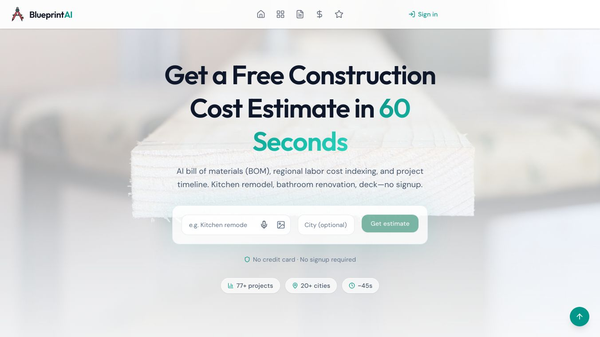 BlueprintAI – AI Cost Estimator