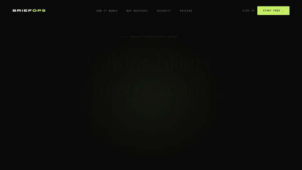 BriefOps — Client Briefs in 60 Seconds