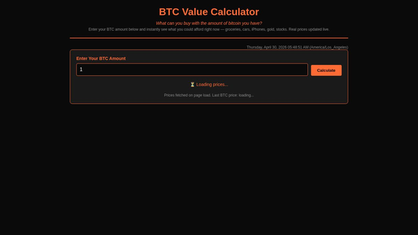 BTC Value Calculator