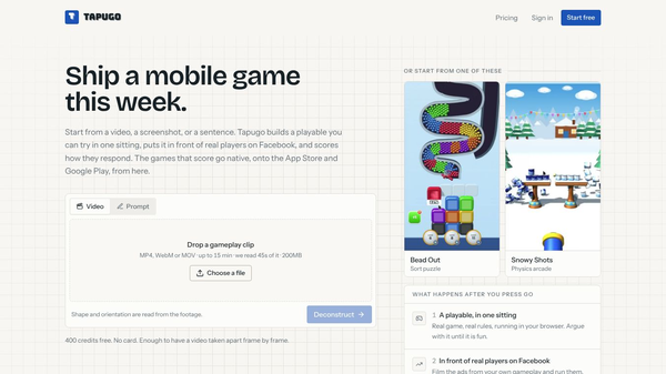 Build a mobile game from a video with AI