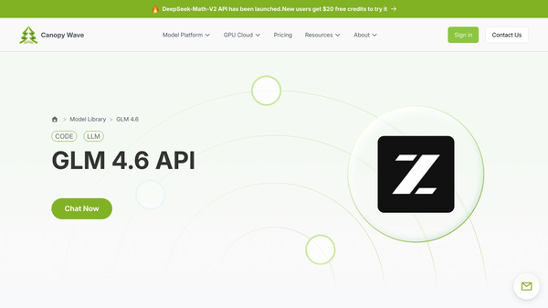 Canopy wave GLM 4.6 API