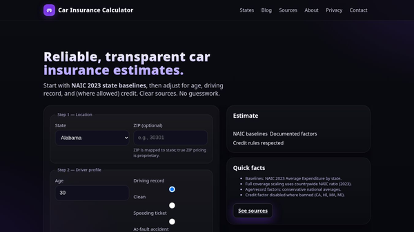 Car Insurance Calculator