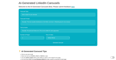 Carousel generator