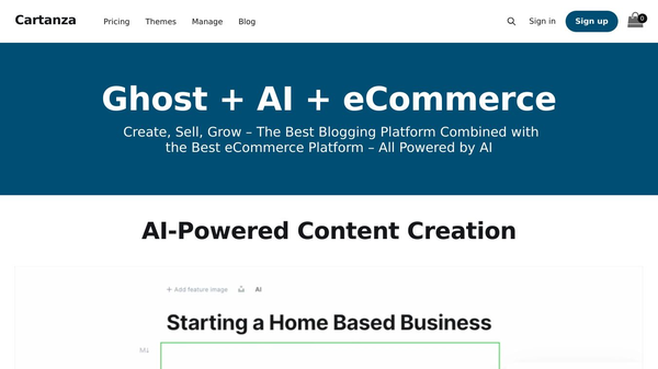 Cartanza – AI & eCommerce for Ghost CMS