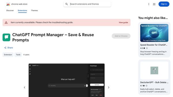 ChatGPT Prompt Manager