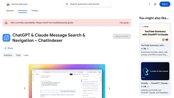 ChatIndexer - ChatGPT Message Search