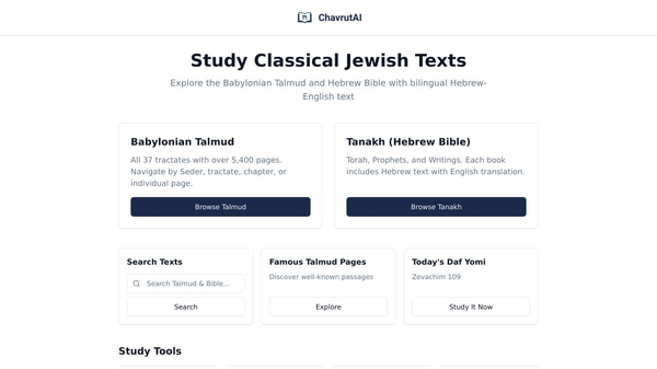 ChavrutAI - Talmud and Bible