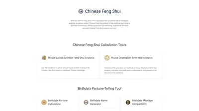 Chinese Feng Shui Online Calculation Tool