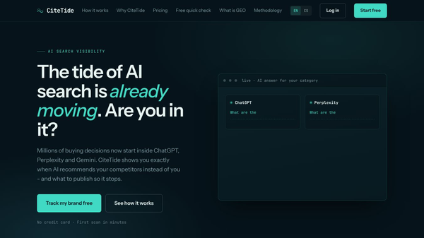 CiteTide - AI search visibility & GEO