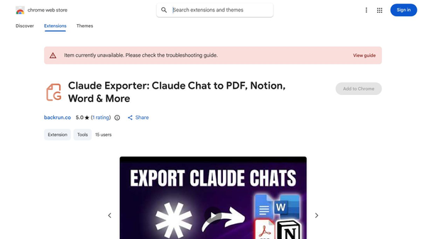 Claude Exporter: Save Claude Chat