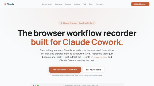 Claudia — Browser Workflow Recorder