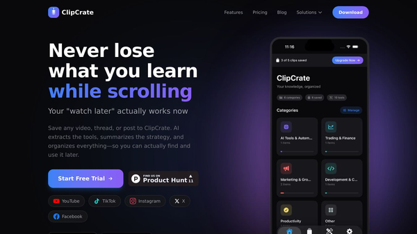 ClipCrate - AI Video Saver