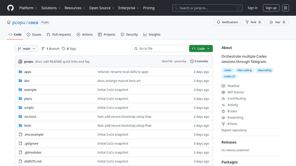CoCo: Codex through Telegram.