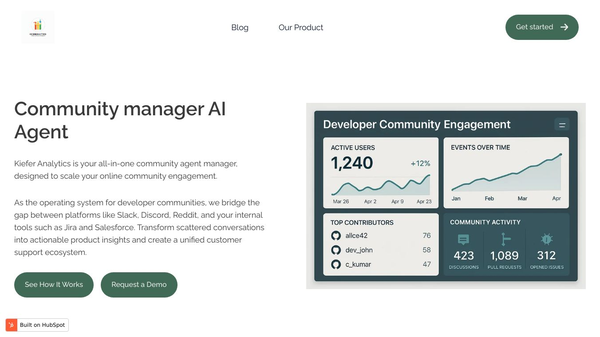 Community manager AI agent Research