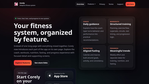 Corely — Adaptive fitness system