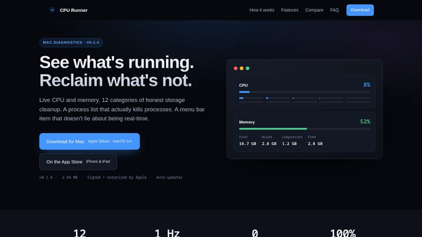 CPU Runner — honest Mac diagnostics