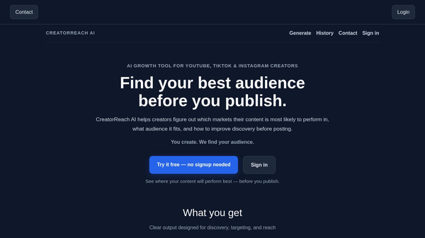 CreatorReach AI