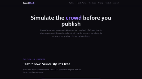 CrowdCheck — Simulate the Crowd