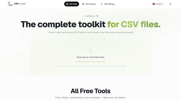 CSVall — 100+ Free Online CSV Tools