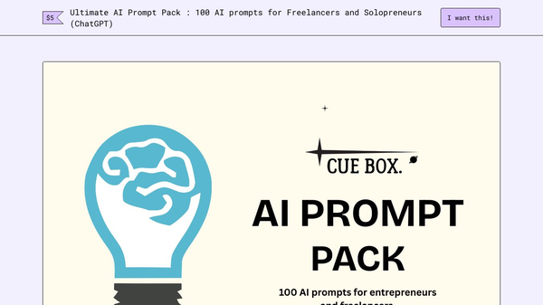 Cue Box AI Prompt Pack for Solopreneurs