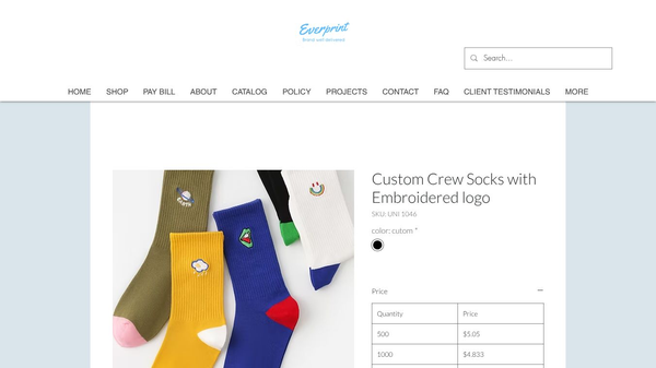Custom Crew Socks with Embroidered logo