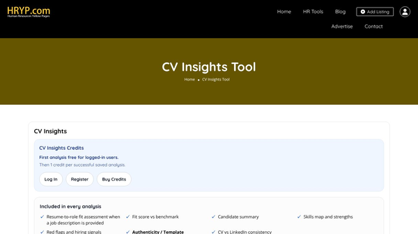 CV Insights Tool — AI-powered screening