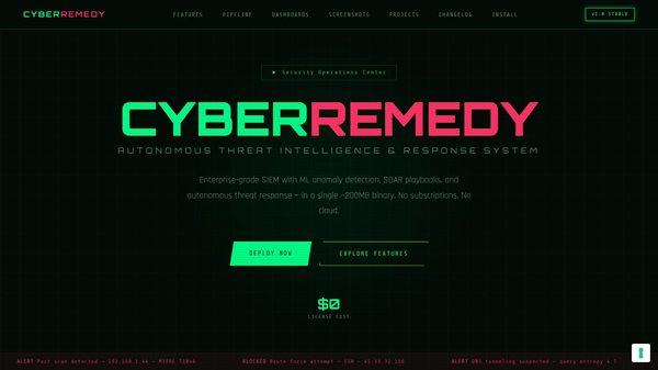 CyberRemedy Free Open Source SIEM