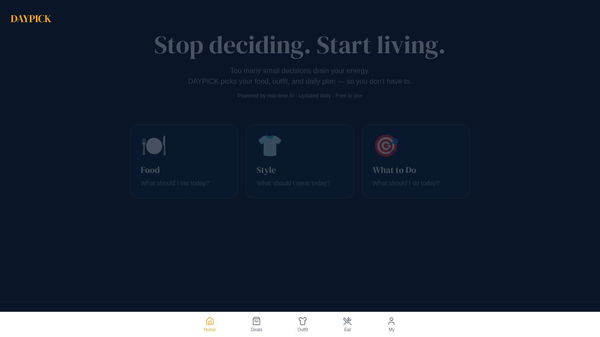 DAYPICK — Your day, already picked.