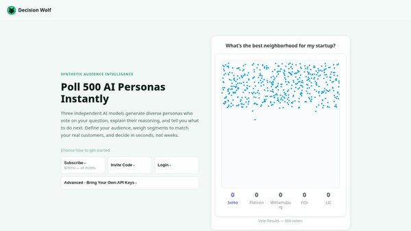 Decision Wolf - Poll 500 AI Personas